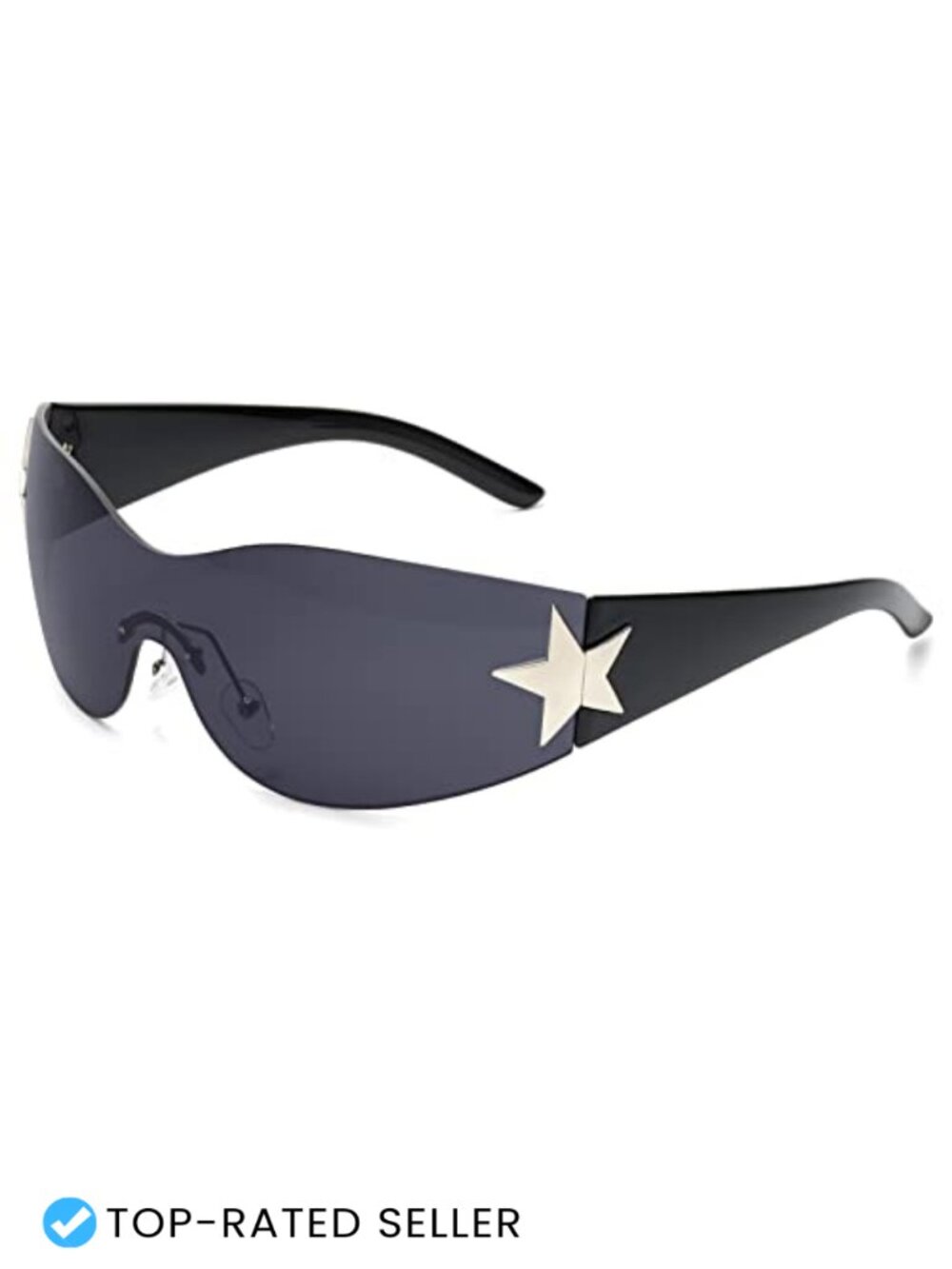 Rimless Wrap Around Sunglasses Oversized Frameless Trendy UV Protection Unisex